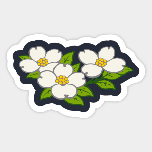 White Dogwood Flowers – Southern Spring Botanical Art Sticker